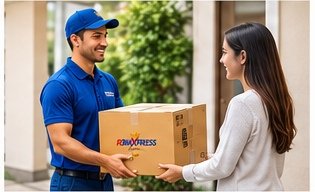 R3MXPRESS courier handing over a parcel